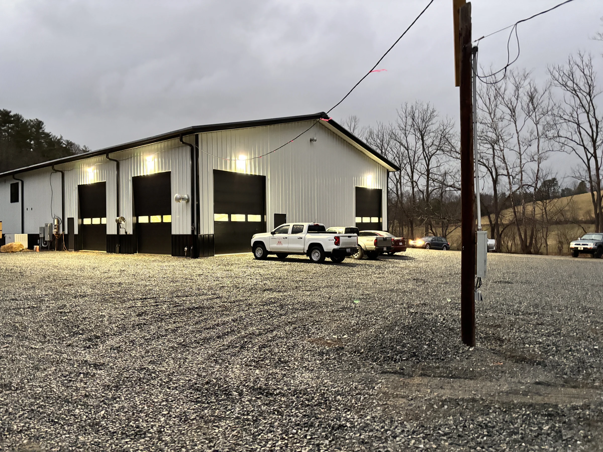 Commercial metal shop building in Western North Carolina – Wired Up Systems electrical consulting project